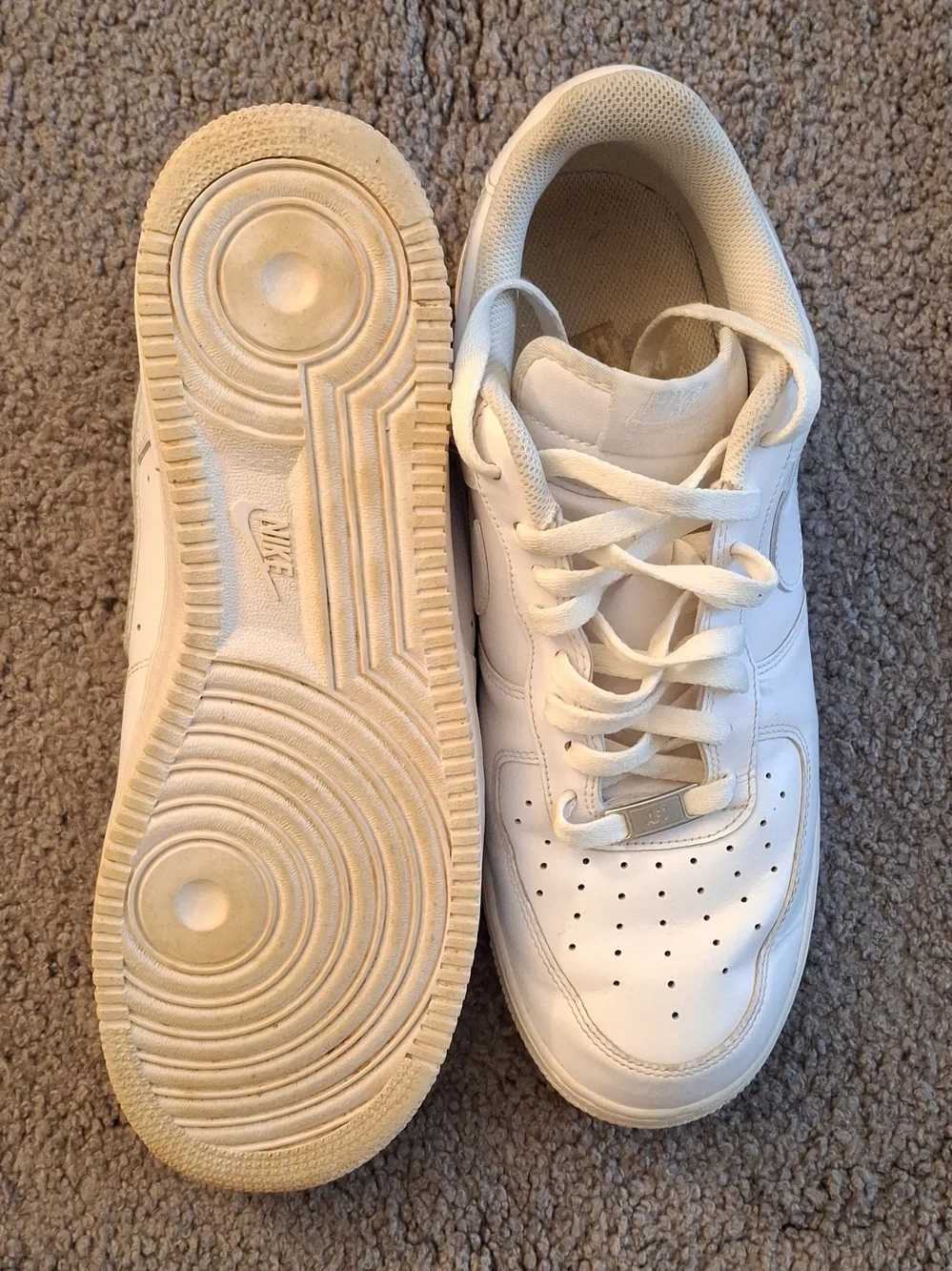 Nike Mens Classic White Air Force 1 Low-Top Sneakers Sz 12